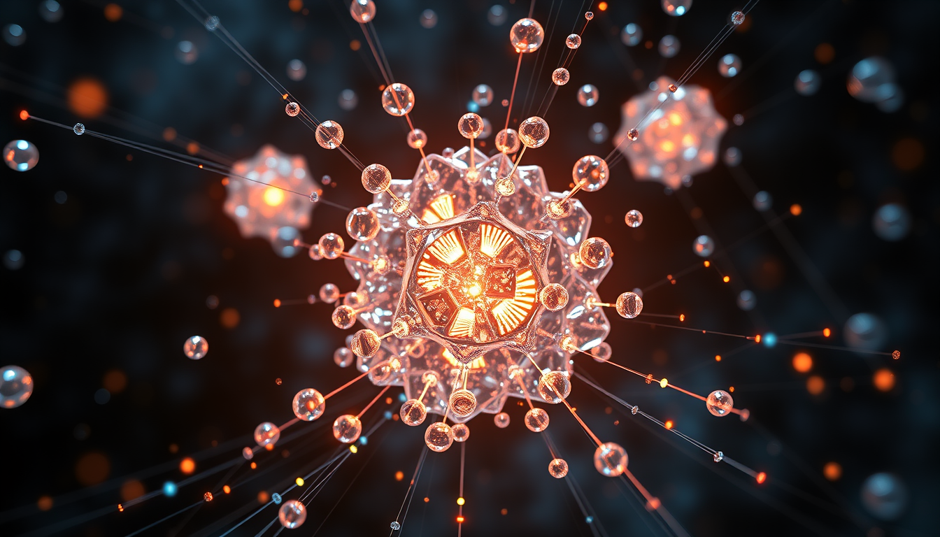 Abstract Orange Energy Particle Explosion