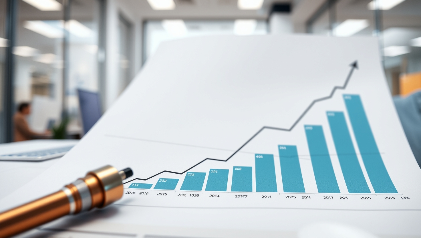 Business Growth Analytics Chart in Modern Office
