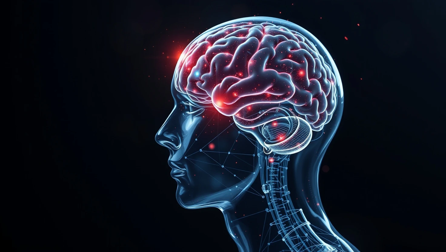 Futuristic Human Brain AI Visualization