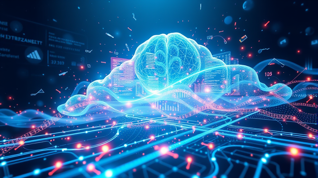 Digital Brain Cloud AI Technology Abstract Futuristic Network Data