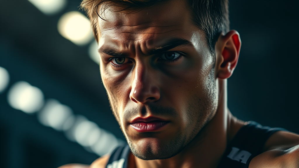 intense man portrait focus
