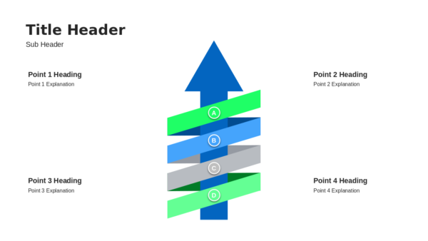 Infographic template with arrow and four sections