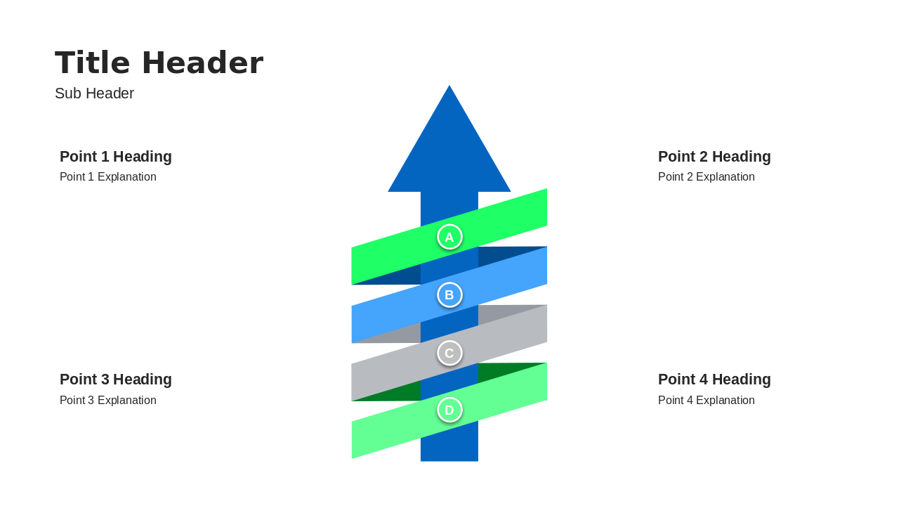 Infographic template with arrow and four sections