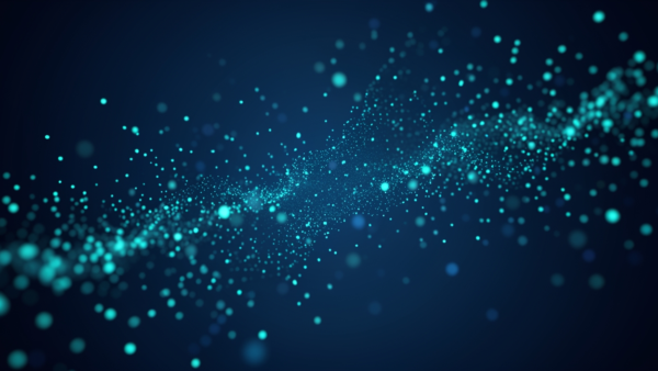 Abstract blue particles background digital light effect motion graphics