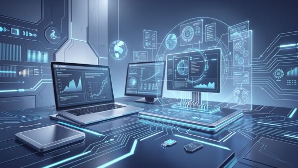 Futuristic Tech Gadgets Digital Data Display Interface