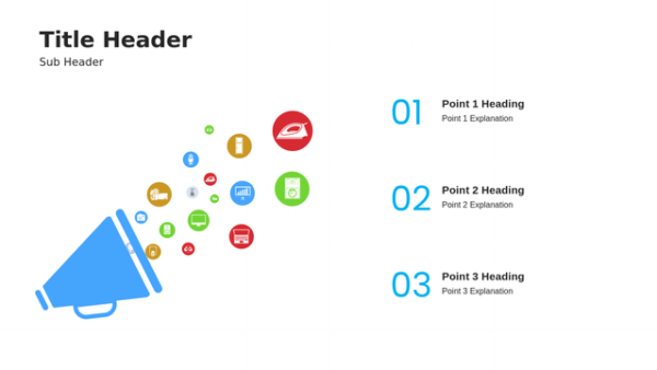 Announcement Diagram Three Steps PowerPoint Diagram — A Clean, Editable Layout