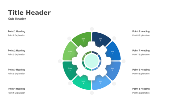 Big Data Analytics Eight Steps PowerPoint Diagram — A Structured Concept Framework Design