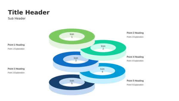 Five Step Infographic PPT – Business to Business Marketing Template – Stacked Circle Diagram