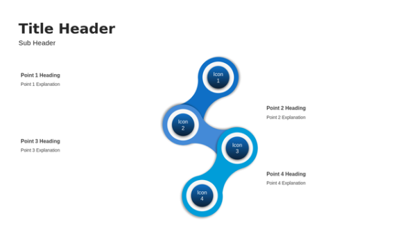 Editable Chain Diagram Four Steps PowerPoint Template for Connected Process and Workflow Presentations