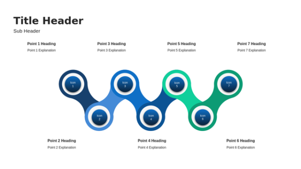 Chain Diagram Seven Steps PowerPoint Diagram — A Clean, Editable Layout
