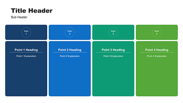Editable Change Management Four Steps PowerPoint Template for Organizational Change Management Presentations – Four Phase Visual Layout