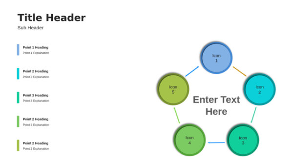 Circle Diagram Five Steps PowerPoint Diagram — A Circular Cycle Layout – Cycle Diagram