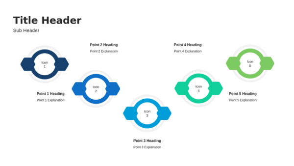 Circle Diagram Five Steps PowerPoint Template Editable Slides for Business Process and Strategy Presentations – Data Visualization