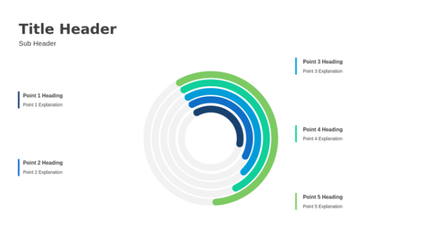 Five-Step Circle Diagram PowerPoint Template with a Detailed Breakdown Layout
