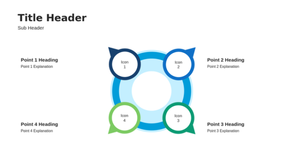 Four-Step Circle Diagram PowerPoint Template with an Overview Diagram Layout
