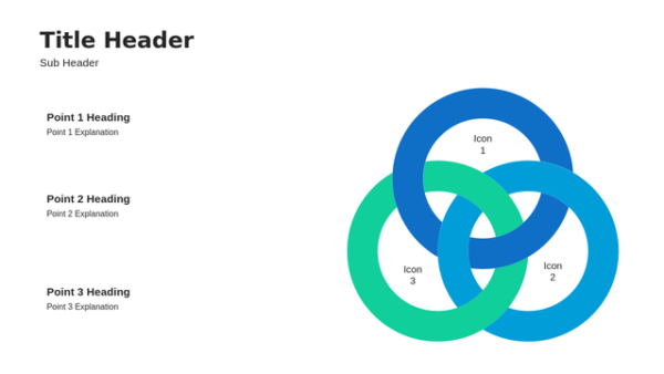 Circle Diagram Three Steps Presentation Graphic for Business Process and Strategy Presentations