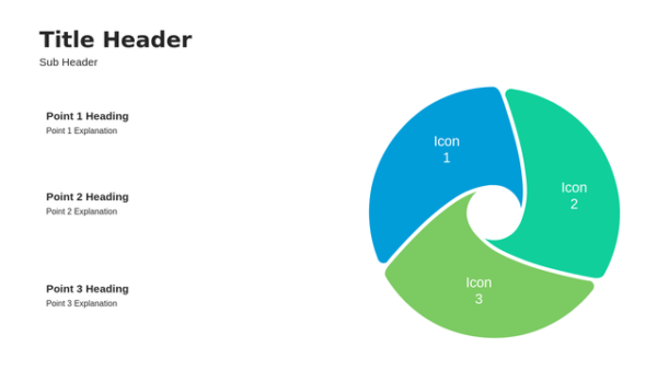 Circle Diagram Three Steps PowerPoint Template Editable Slides for Business Process and Strategy Presentations – Overview Diagram