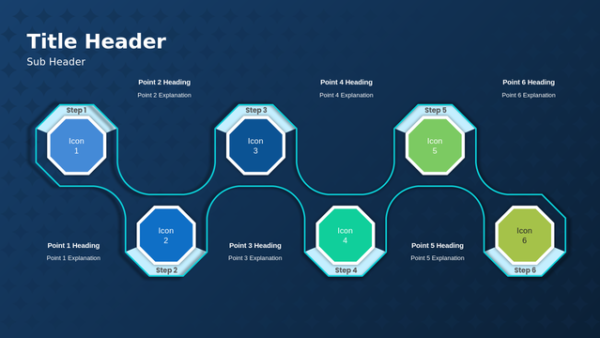 Six Step Infographic PPT – Develop DevOps Strategy Template – Zigzag Diagram