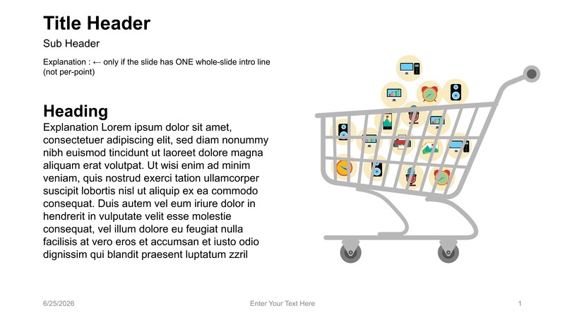 Marketplace One-Step Key Message Highlight Slide PowerPoint Template with a Clean, Editable Layout