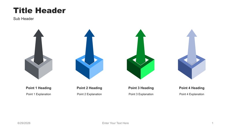 Four-Step PPT Arrow Diagram PowerPoint Template with a Clean, Editable Layout