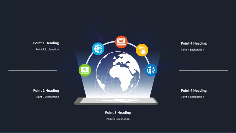 5G Industry Five Steps PowerPoint Diagram — A Structured Concept Framework Design