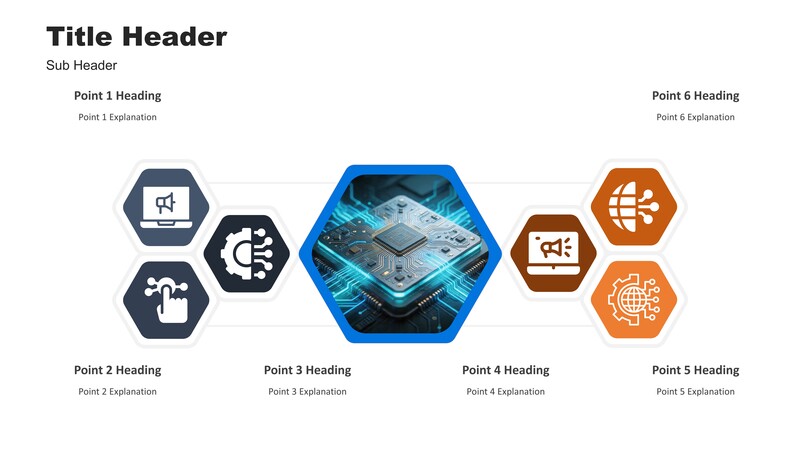 5G Industry Six Steps PowerPoint Template Editable Slides for 5G Network and Telecom Industry Presentations – Visual Layout