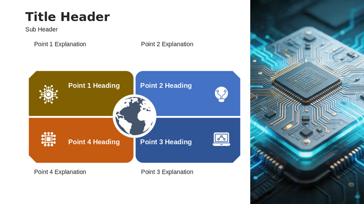 Marketplace About Company Four Steps PowerPoint Template Editable Slides for Company Overview and Corporate Profile Presentations – Visual Layout