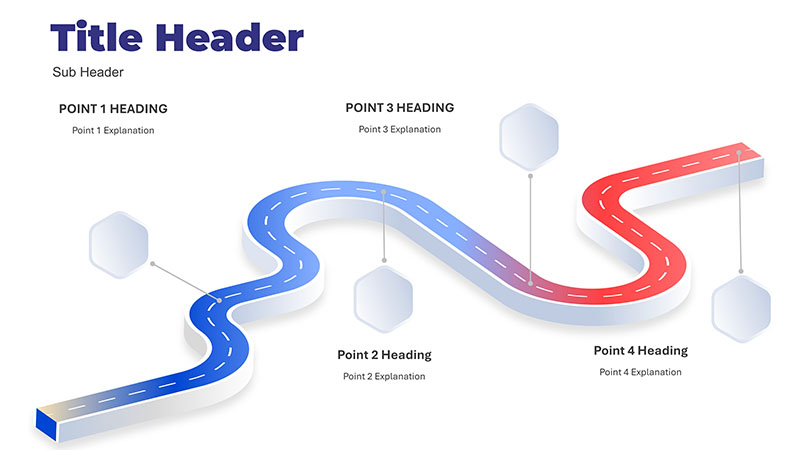 Marketplace Four-Step Application Development Roadmap PowerPoint Template with a Clean, Editable Layout