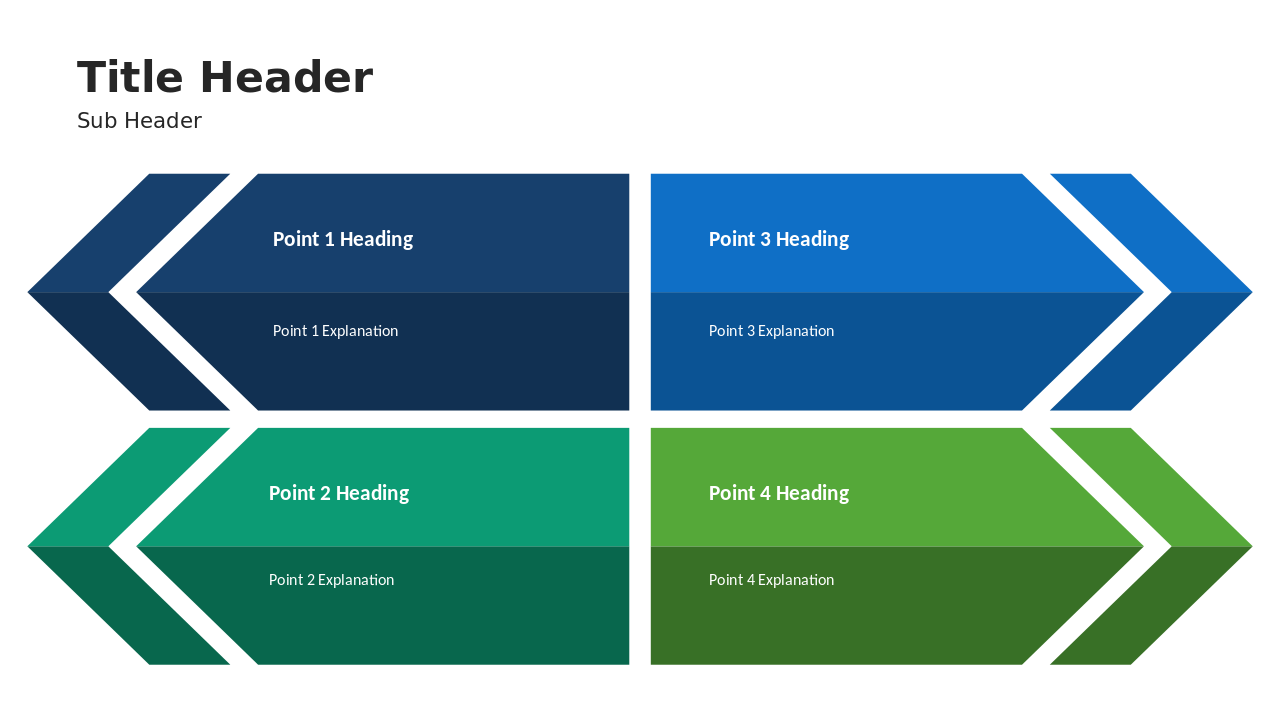 Marketplace Arrow Diagram Four Steps PowerPoint Template Editable Slides for Sequential Process and Roadmap Presentations – Grid Layout
