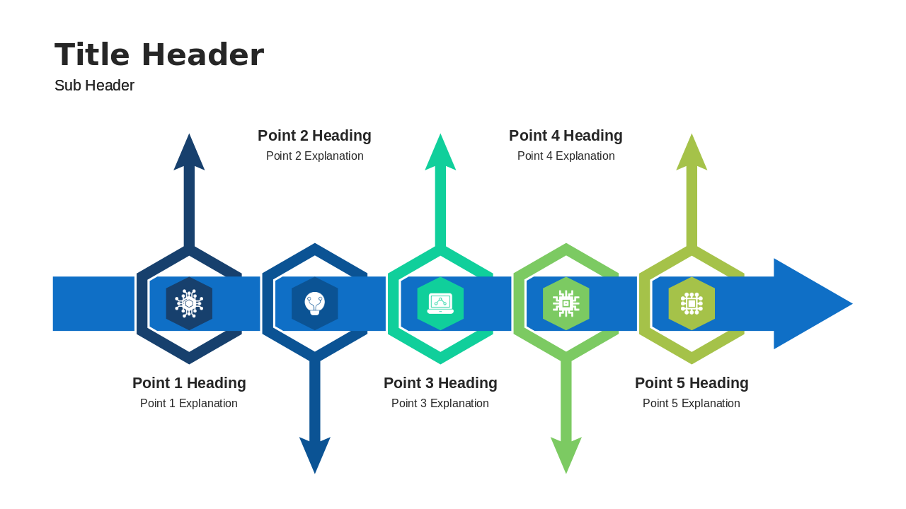 Arrow Diagram Five Steps PowerPoint Template Editable Slides for Sequential Process and Roadmap Presentations – Visual Layout