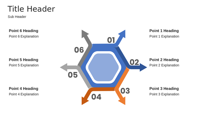 Arrow Diagram Six Steps PowerPoint Template Editable Slides for Sequential Process and Roadmap Presentations – Visual Layout