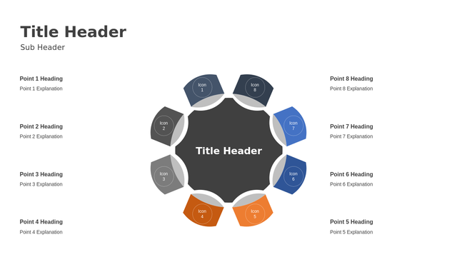 Eight-Step Auto Insurance Diagram PowerPoint Template with a Clean, Editable Layout