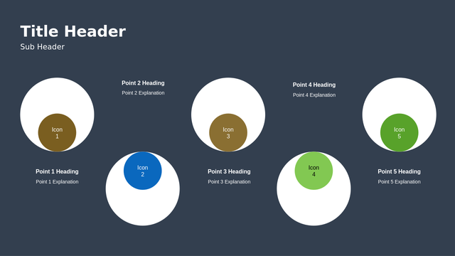 Five Step Infographic PPT – Case Studies Template – Circle Diagram