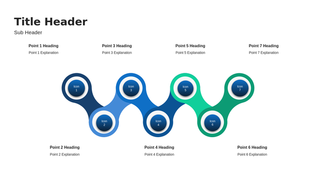 Marketplace Chain Diagram Seven Steps PowerPoint Diagram — A Clean, Editable Layout