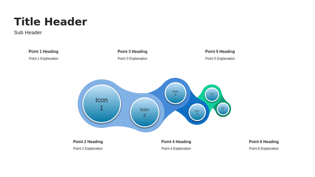 Marketplace Six-Step Chain Diagram PowerPoint Template with a Clean, Editable Layout