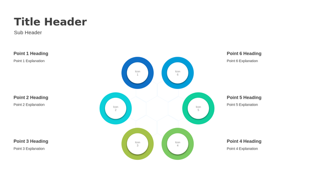 Circle Diagram Six Steps Presentation Graphic for Business Process and Strategy Presentations – Summary Chart