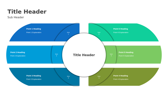 Marketplace Six-Step Circular Diagram PowerPoint Template with a Clean, Editable Layout