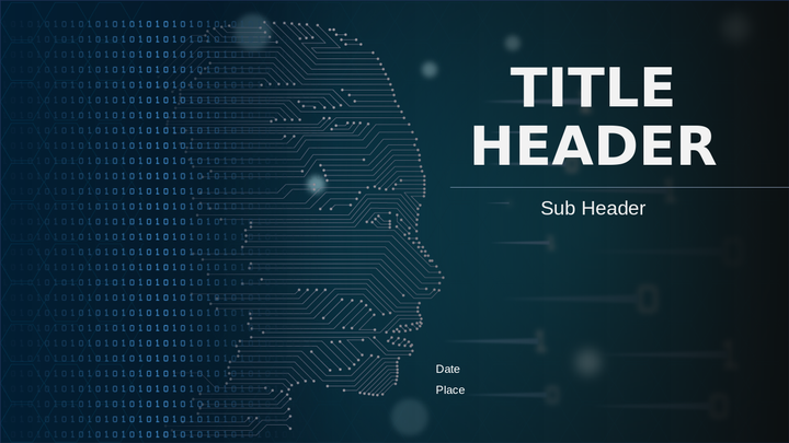 Machine Learning PowerPoint Header Slide Template Editable Design