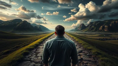 A Person Standing at a Crossroads Crimson