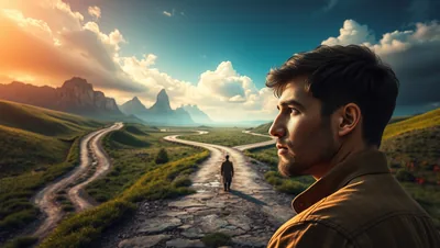 A Person Standing at a Crossroads
