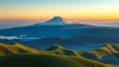 A Snowy Peak at Sunset Second Lunar