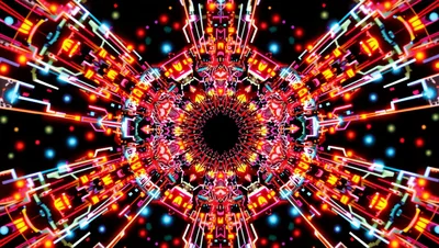 Abstract AI Energy Core Radiating Midnight