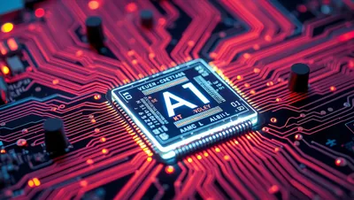 AI Chip Glowing Inside Futuristic Device Firefly