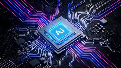 AI Chip Glowing Inside Futuristic Device Viper