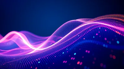AI Generated Abstract Wave Made of Particles