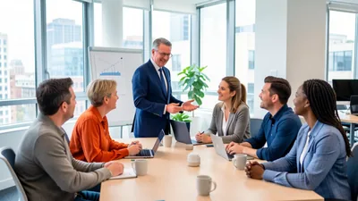 Blog Business Leader Telling Story to Diverse Audience