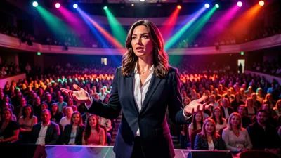 Blog Cinematic Dramatic Hero Photo of Confident Entrepreneur Amber