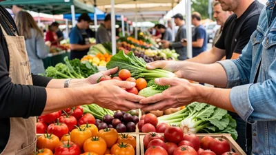 Blog Close Up of Hands Exchanging Fresh Produce