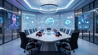 Blog Futuristic Conference Room with Hologram
