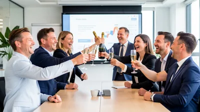 Blog Happy Business Team Celebrating a Success